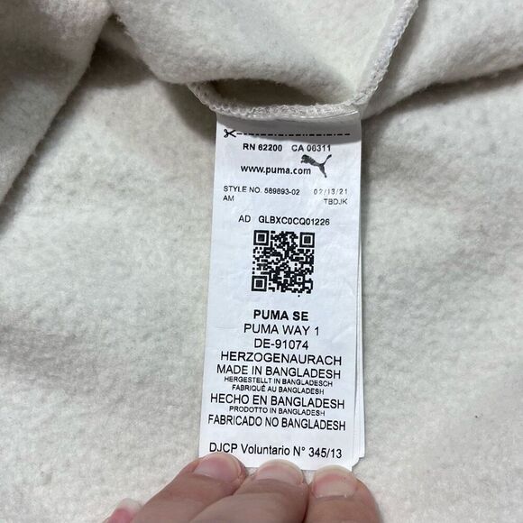 Puma Camo Cropped Hoodie Sweatshirt Sz Large Tan Cream Camouflage Khaki - Picture 10 of 16